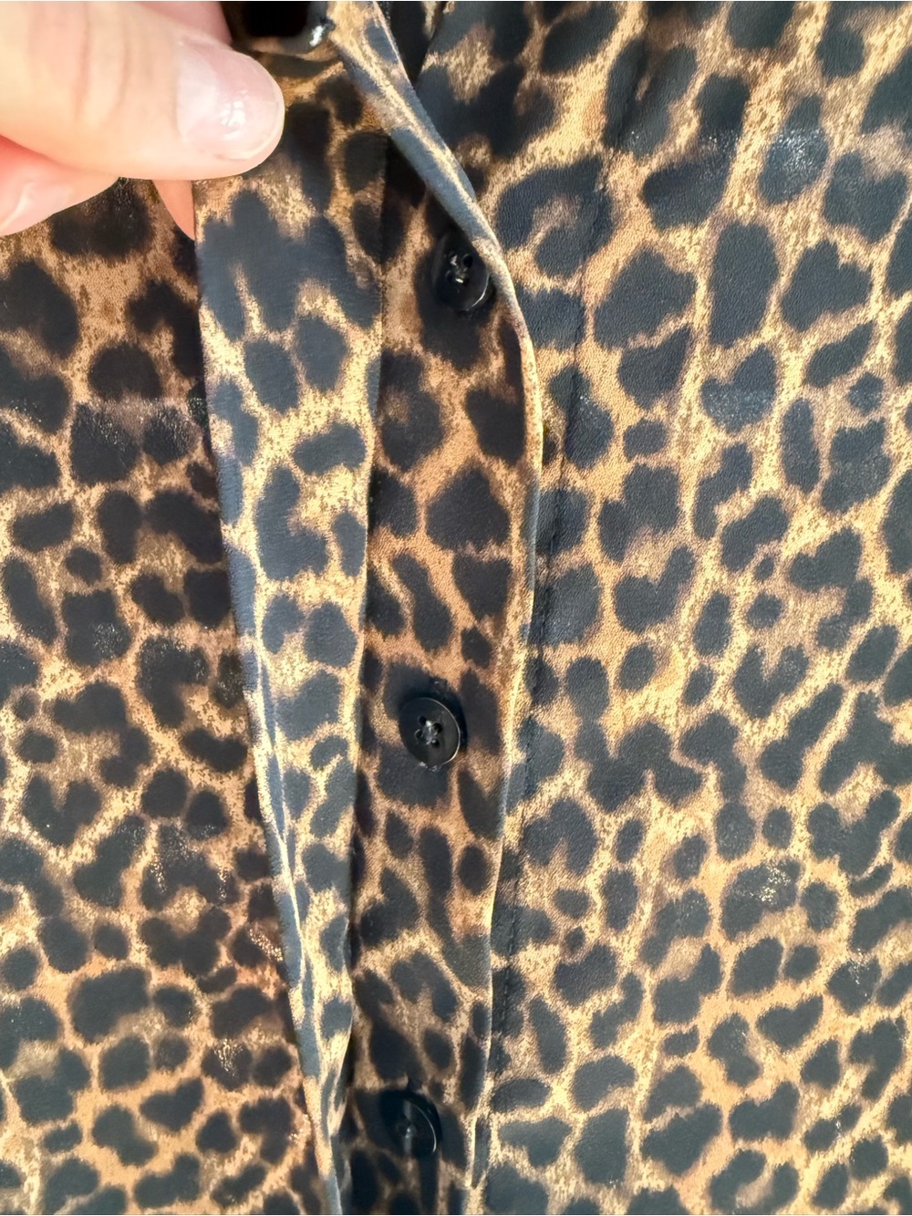 Leopard Print Button-Up Blouse - Picture 2 of 3